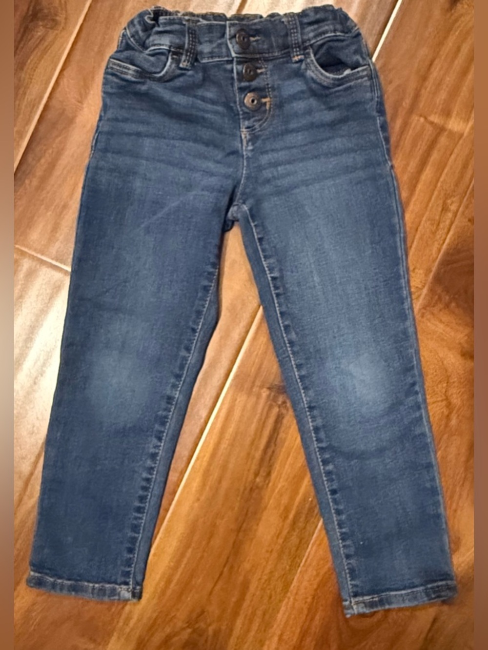 OshKosh B'gosh Dark Blue Snap Button-Fly Kids Jeans